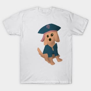 Cute puppy golden retriever dog with pirate costume T-Shirt